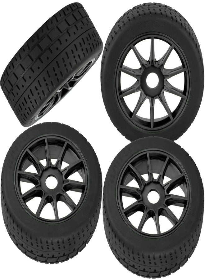 عجلات BRCatWPark RC للطرق السريعة، مناسبة لسيارات التحكم عن بعد Typhon 6s BLX بمقياس 1/8، وInfraction 6S BLX/Limitless بمقياس 1/7، وسيارات التحكم عن بعد المخصصة للانجراف والطرق الوعرة، وسيارات الرالي والشاحنات، 4 قطع من إطارات الطرق السريعة المطاطية عالية السرعة، لون أسود - Image 1